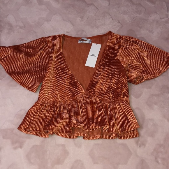BRAND NEW Urban Outfitters Smitten Ribbed Babydoll Top - Picture 3 of 5